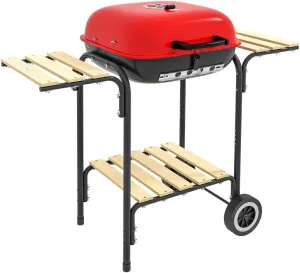 Portable Charcoal Grill with Wheels,with Adjustable Vents on Lid for Picnic, Camping, Backyard, Cooking and Adjustable Vents on Lid