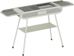 Portable Charcoal Grill,BBQ Grill with Three Storage Boards,Foldable Outdoor Grill for Patio Backyard Picnic Camping,Grill for 5-8 People,Large green (Large green)