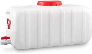 Portable Drinking Water Tank Bucket Hiking Camping Picnic Trip Barbecue Grill Thick Plastic Horizontal Water Storage Cont(50L)
