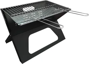 Portable Folding BBQ Grill for Outdoor Camping, Picnic & Backyard, Charcoal Smoker with Enamel Basin