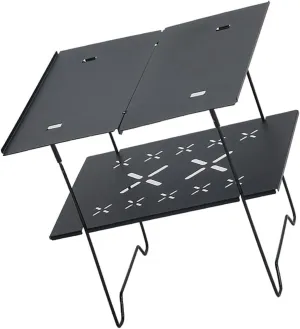 Portable Folding Camping Table with Double Layer and Aluminum Top Light Weight Outdoor Picnics Desk Folding Camp Table