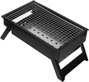 Portable Folding Charcoal Grill Upgraded Pullout Charcoal Box Bbq Grill for Outdoor Cooking for Camping Picnics and Backyard Gatherings Stainless Steel