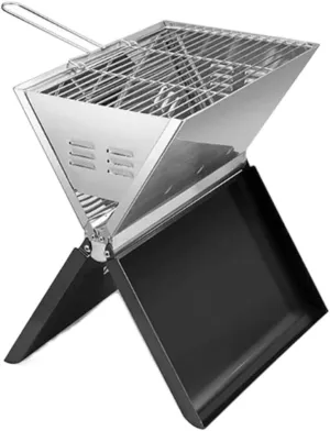 Portable Folding Stainless Steel Charcoal BBQ Grill for Camping Picnics Barbecue and Travel Outdoor Grill Tool for Garden Parties
