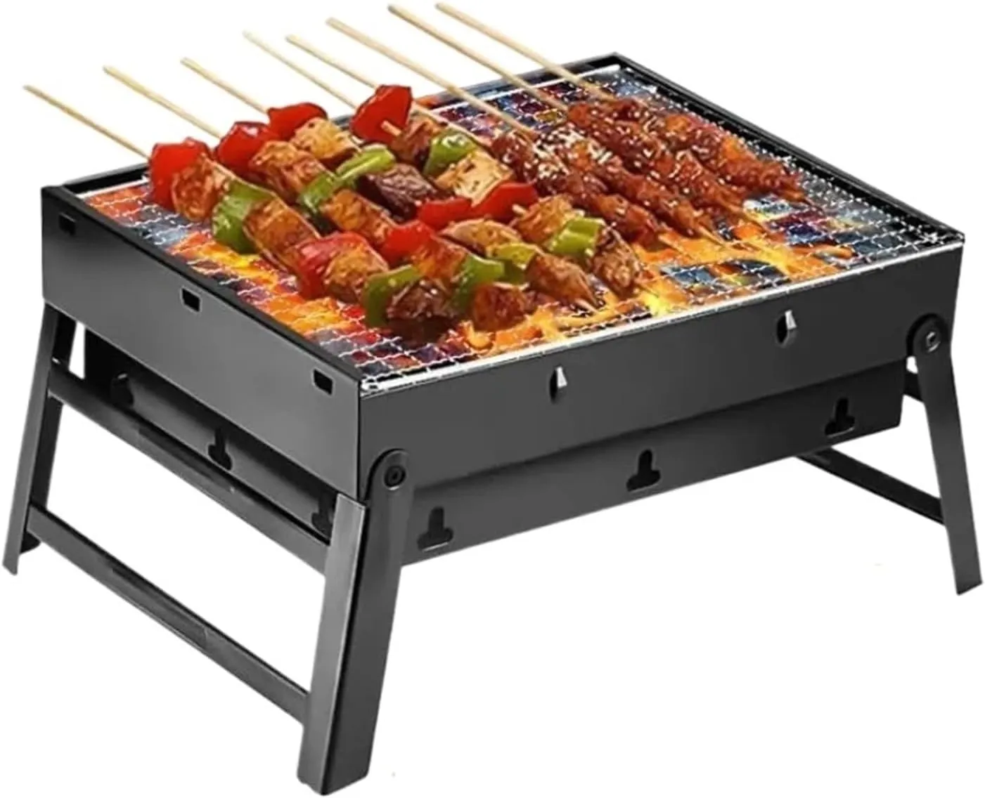 Portable Grill 17 Inch Foldable BBQ Charcoal Grill Portable Charcoal Grill Compact Small BBQ Grill Outdoor Travel Backyard Picnic Beach