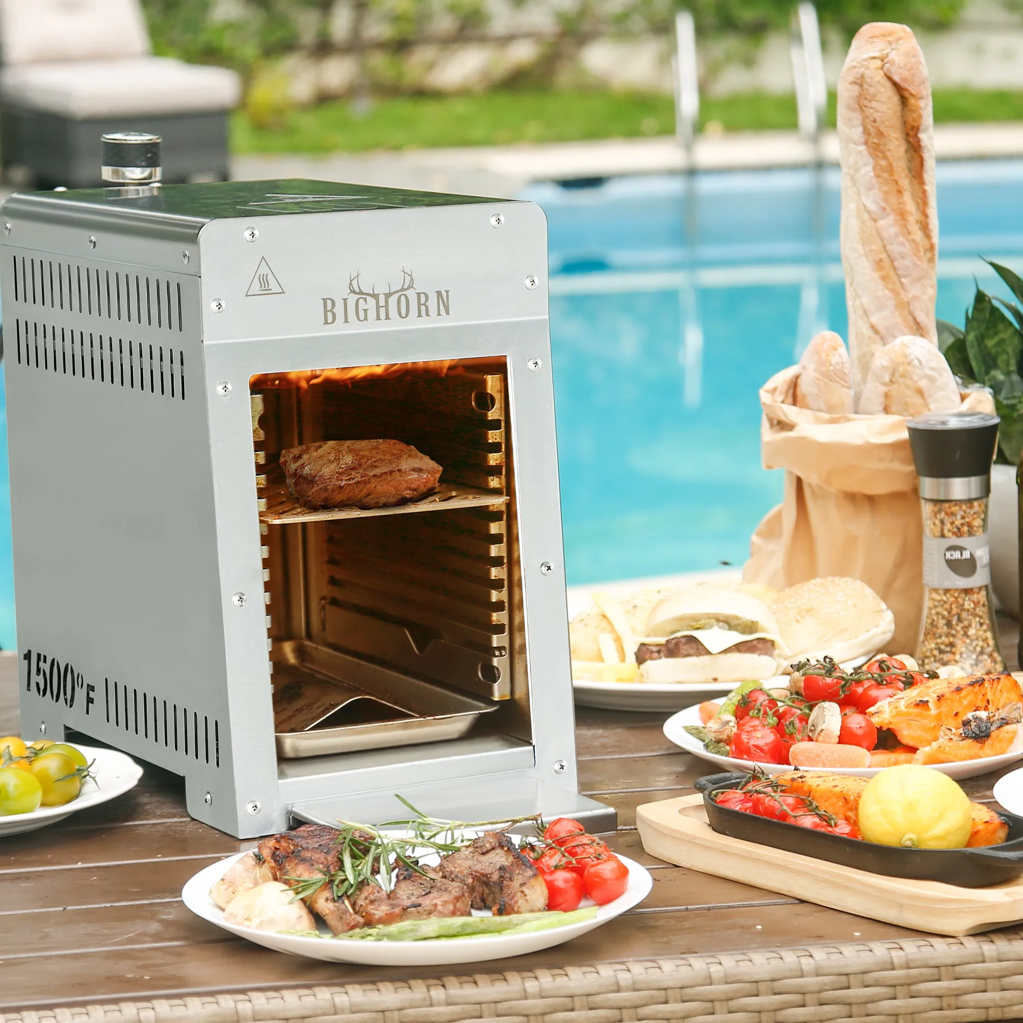 Portable Infrared Broiler Propane Gas Grill, 1500 Degree Stainless Steel Steak Grill