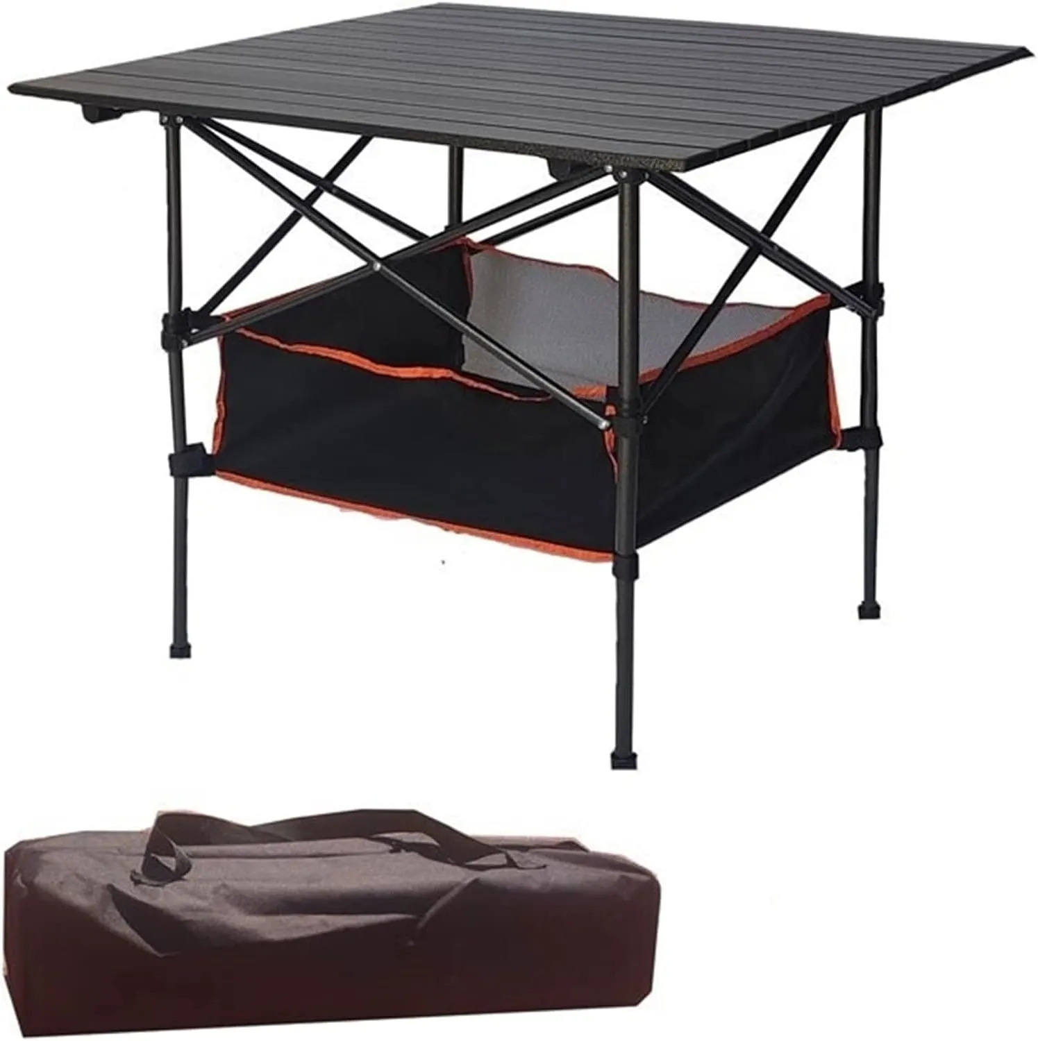 Portable Picnic Table, Folding Roll Up Camping Travel Table with Carry Bag for Trip, Backyard (颜色 : 80x80x70cm-B)