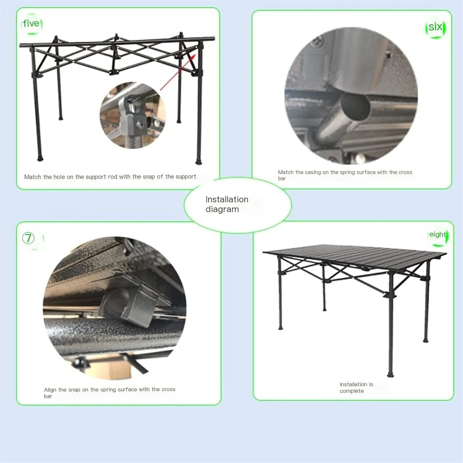 Portable Picnic Table, Folding Roll Up Camping Travel Table with Carry Bag for Trip, Backyard (颜色 : 80x80x70cm-B)