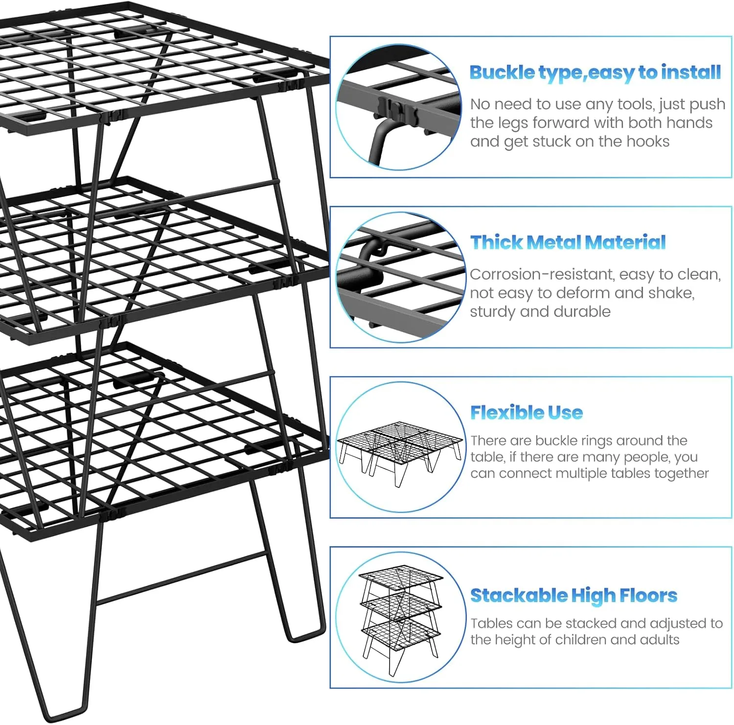 Portable Small Camping Table, 16" x 16" x 8" Lightweight Folding Table, Outdoor Picnic Table with Carry Bag for Hiking, Camping, Picnicking, BBQ, Outdoor Cooking (1PC)