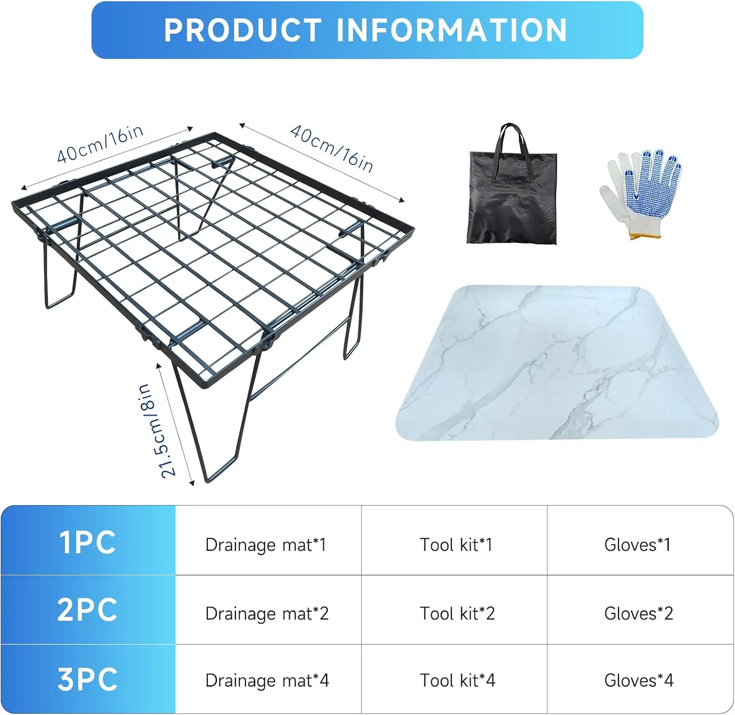 Portable Small Camping Table, 16" x 16" x 8" Lightweight Folding Table, Portable Outdoor Picnic Table with Carry Bag for Hiking, Camping, Picnicking, BBQ, Outdoor Cooking (2PCs)