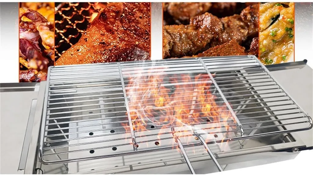 Portable Stainless Steel Barbecue Stove Outdoor Folding Barbecue Rack Outdoor Charcoal Barbecue Rack