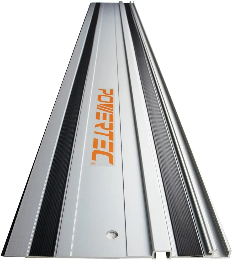 POWERTEC 71387 110" Track Saw Guide Rail Joining Set for Makita or Festool Track Saws Includes 2x55" Extruded Guide Rails and (2) Guide Rail Connectors for Woodworking Projects