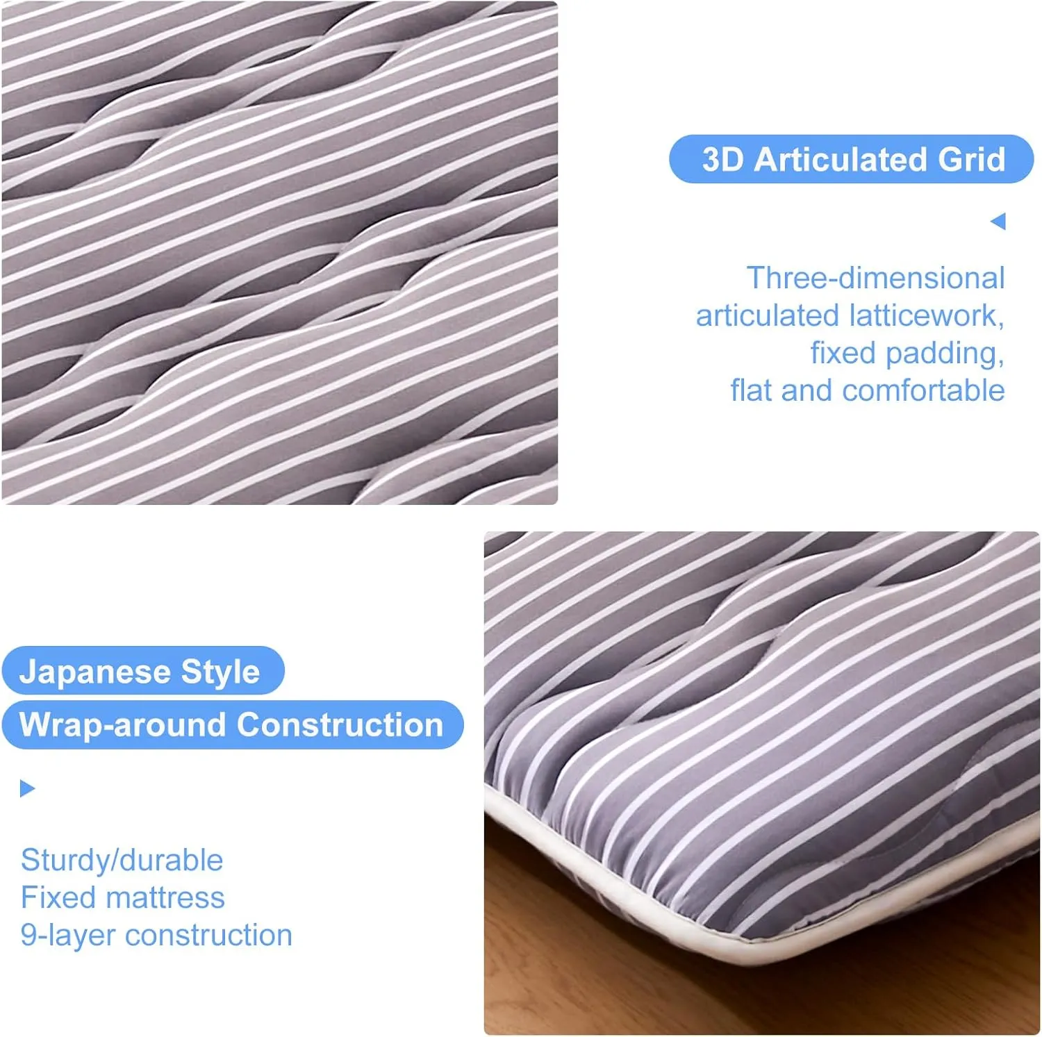 Premium Foam Japanese Floor Mattress Futon Mattress,100% High Density Comfortable Foam, Thicken Tatami Mat Sleeping Pad, Ideal for Comfort and Support, Queen (80" X 60")