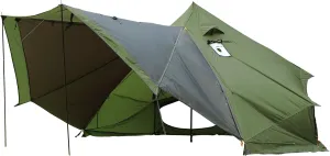 Preself 4 Season Tipi Tent, Hot Tent with Canopy, Standing Room, Teepee Tent for Hunting Family Team Camping Hiking