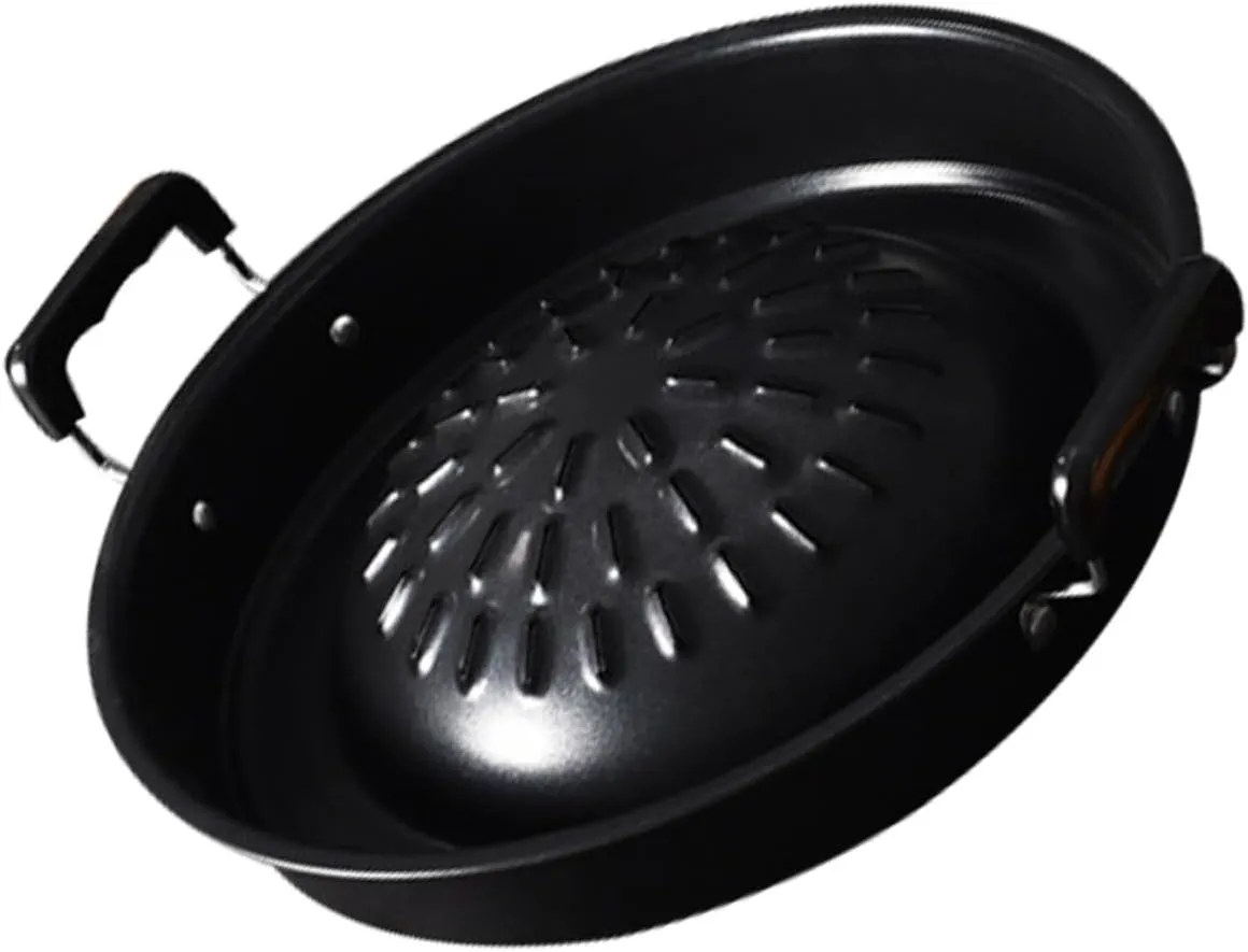 PRETYZOOM Korean Grill Pan Grilling Tray for Outdoor and Heat Resistant for Family Gatherings Restaurants and Camping Supplies