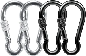 PROND Locking Carabiners, Heavy Duty Carabiner, 316 Stainless Steel Screw Lock Carabiner Hooks