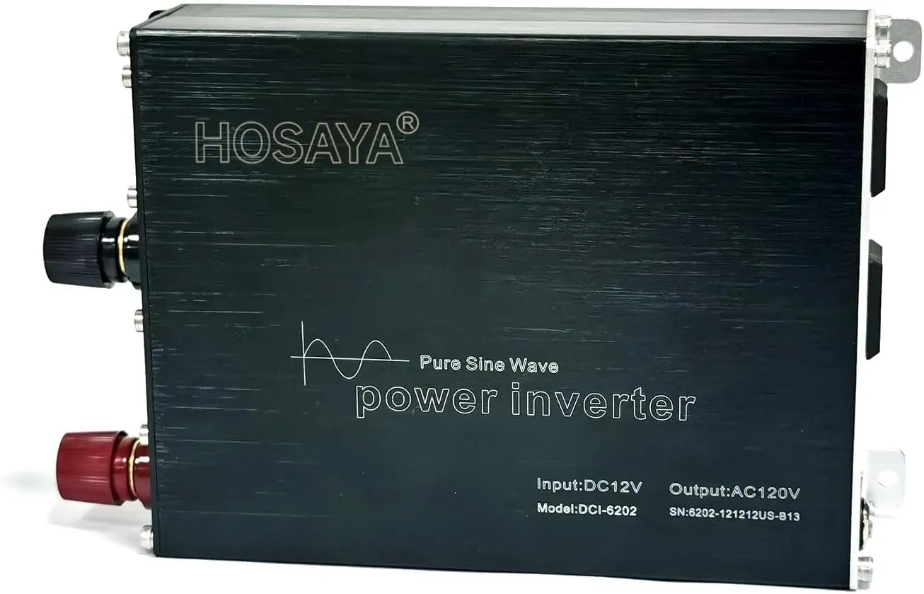 Pure sine Wave Power Inverter True 1200W DC12V to AC120V Reliable Compact Inverter Stable Output AC outletx2 USBx1 LED Display fanx2,for Solar, Camping, RV, Boat and Voltage-Sensitive Devices