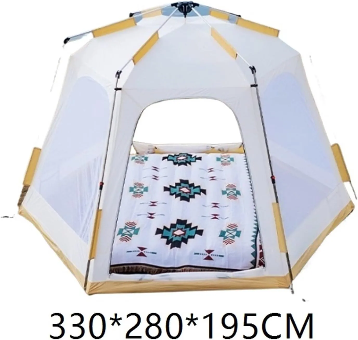 Quick-Open Outdoor Camping Tent, No Need to Build A Tent, Double-Layer Thickened Rainproof Sunshade, Black Plastic Tent Without Mat