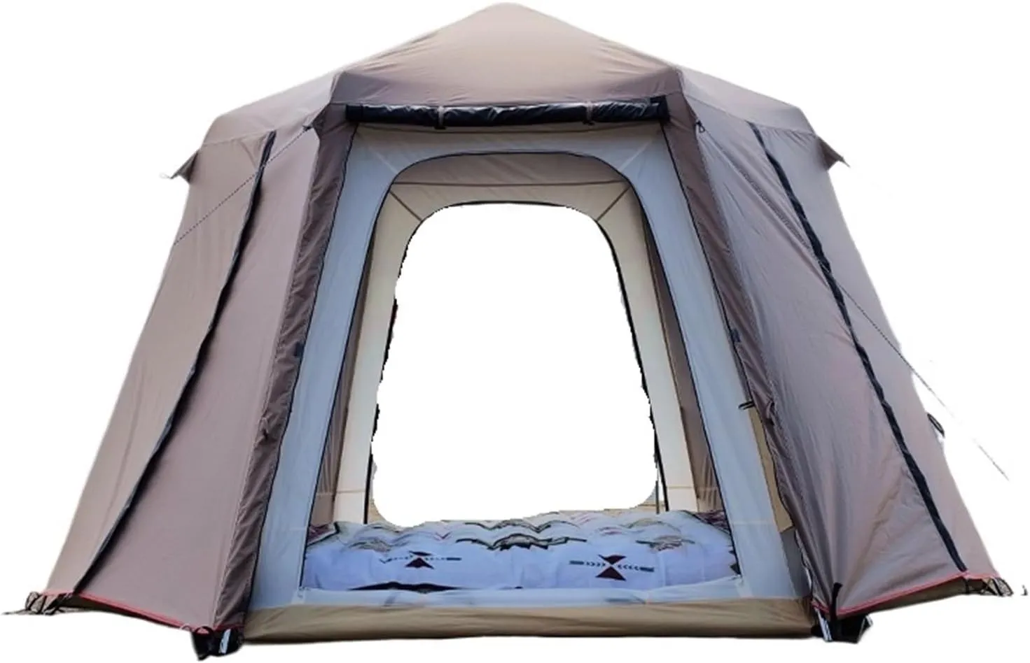 Quick-Open Outdoor Camping Tent, No Need to Build A Tent, Double-Layer Thickened Rainproof Sunshade, Black Plastic Tent Without Mat