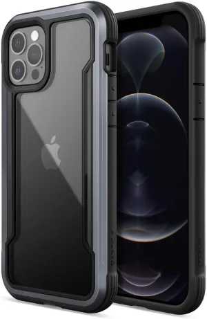 RAPTIC Shield Case Compatible with iPhone 12 & iPhone 12 Pro Case, Shock Absorbing Protection, Durable Aluminum Frame, 10ft Drop Tested, Fits iPhone 12 & 12 Pro, Black