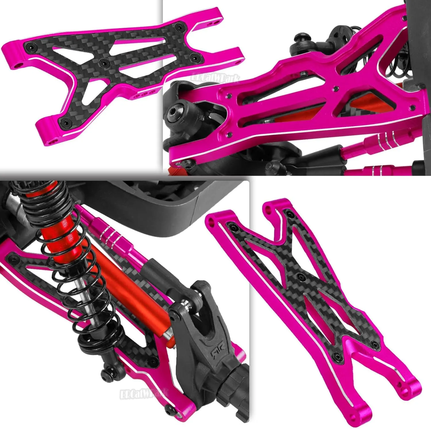 RC Upgrades Part for 1/10 Big Rock 3S BLX,1/8 Typhon 3S BLX,A-Arm,Shocks,Caster Blocks,Steering Blocks,Stub Axle Carriers,Links,Gearbox,Drive Shaft Axles,Support,Steering,Spline,Pink