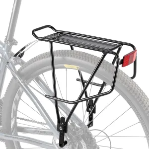 Rear Bike Rack - Bike Cargo Rack for Disc Brake/Non-Disc Brake Mount - Large Capacity Bicycle Pannier Rack, Height Adjustable for 26"-29" Frames (Width)
