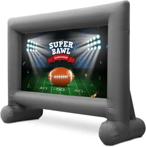 Redia 14 Feet Inflatable Outdoor and Indoor Theater Projector Screen with Built-in Blower - Includes Tie-Downs and Storage Bag - Supports Front and Rear Projection