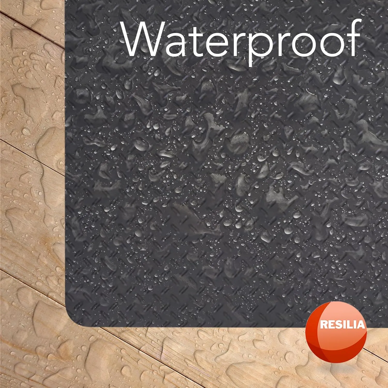 RESILIA X-Large Under Grill Mat – Heavy Duty, Reusable Outdoor Floor Protector Mats for Deck, Patio, & Garage – 57 Inch x 47 Inch, Beige/Tan Orange Peel