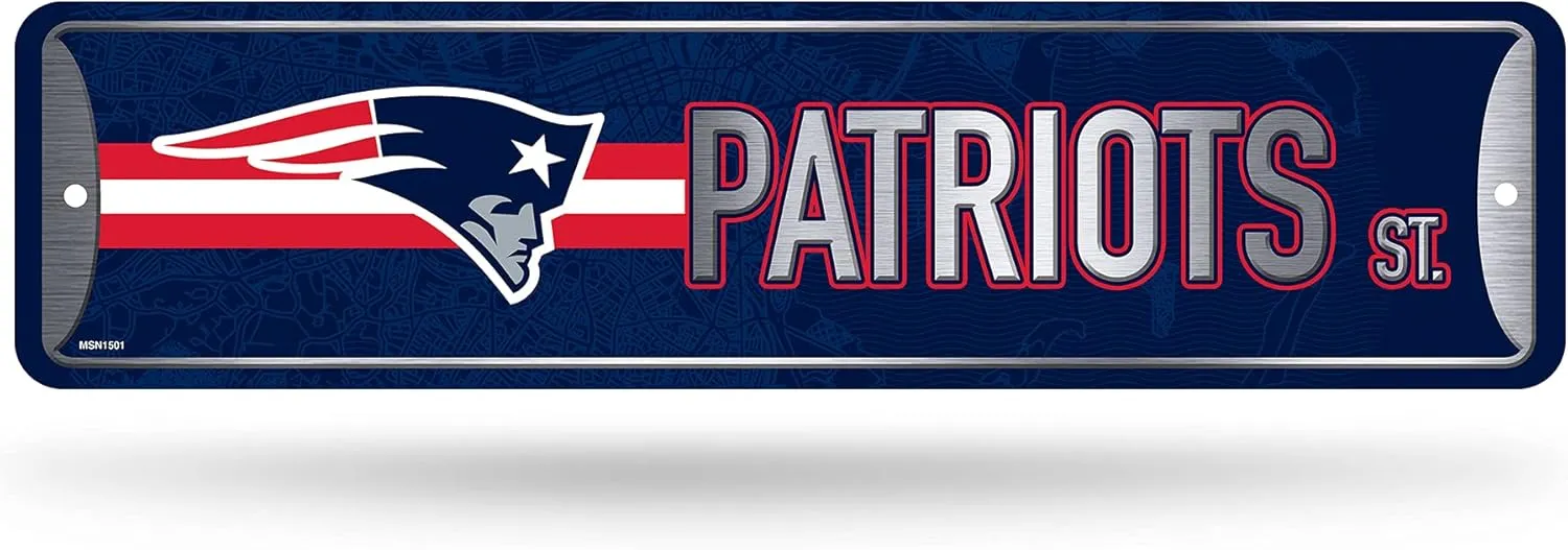 Rico Industries NFL Metal Street Sign Metal Street Sign 4" x 15" Home Décor - Bedroom - Office - Man Cave