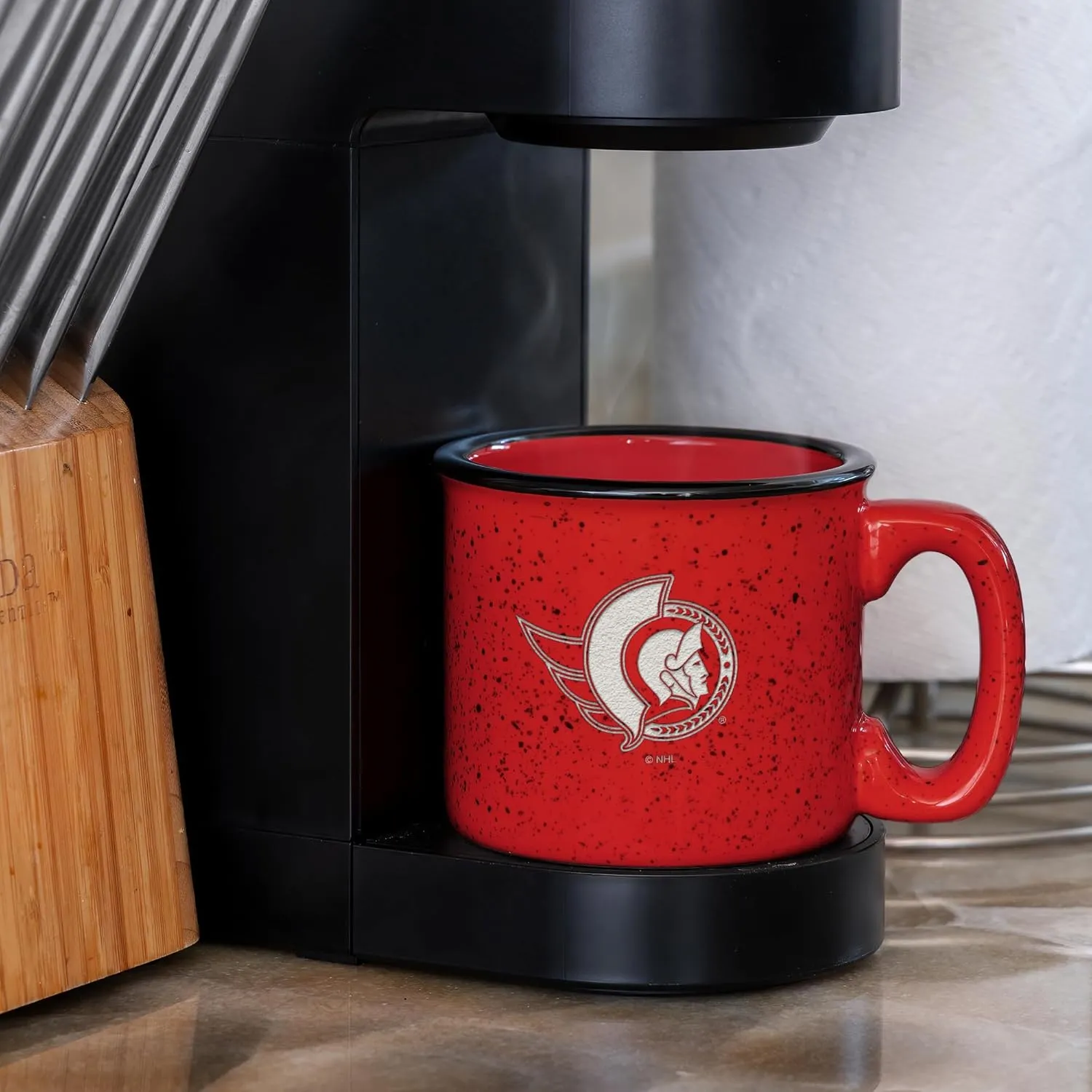 Rico Industries NHL Hockey Speckle 12oz Laser Engraved Campfire Mug
