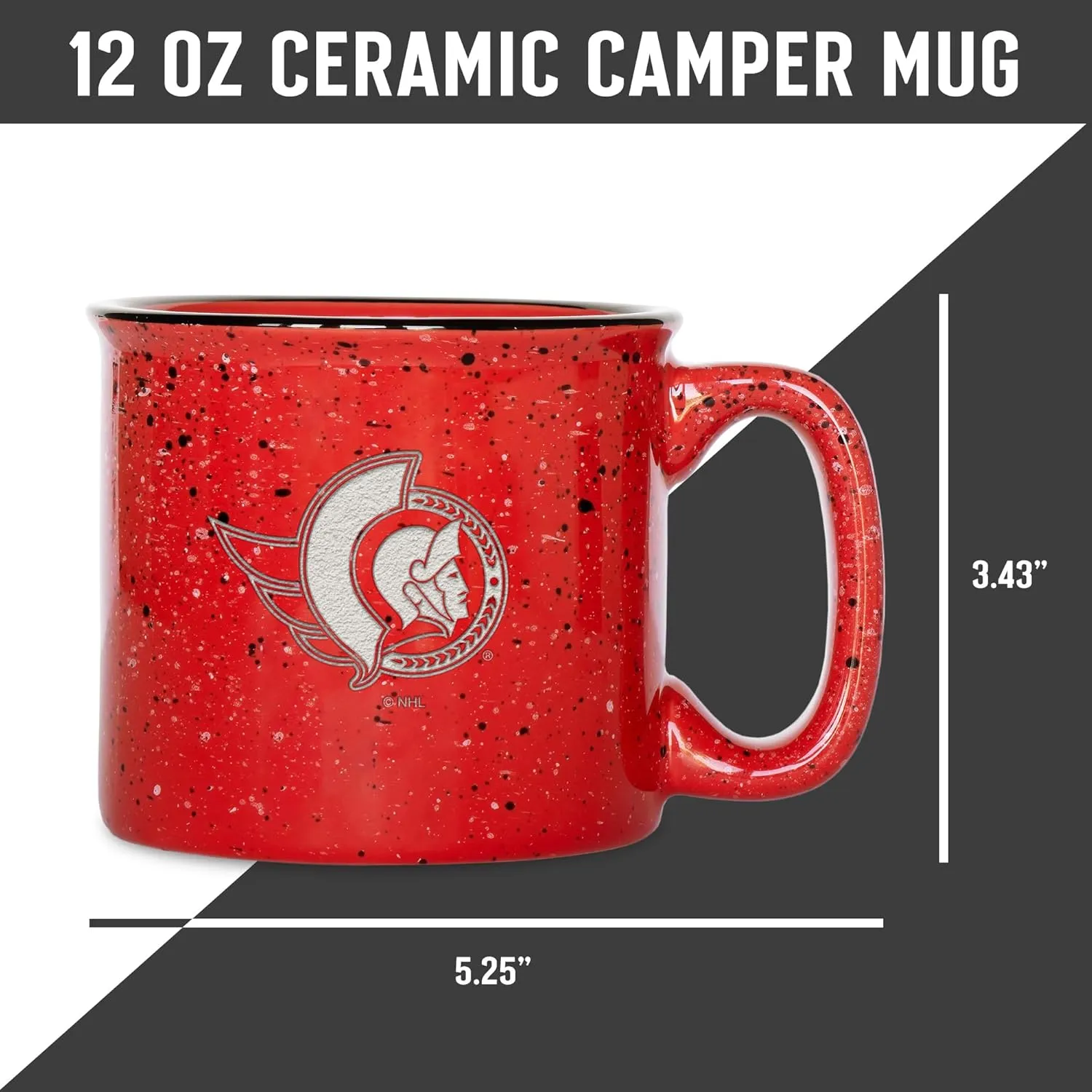 Rico Industries NHL Hockey Speckle 12oz Laser Engraved Campfire Mug