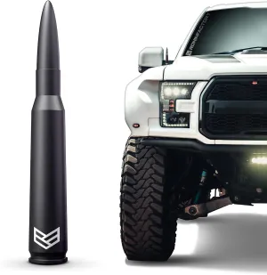 Ronin Factory 50 Cal Bullet Antenna - Ford F150 F250 F350 Super Duty Raptor (Bronco 21-23) Truck Accessory - RAM 1500 Short Antenna Replacement
