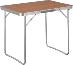 Rootz Folding Camping Table - Portable Picnic Table - Outdoor Dining Table - Rust-Proof - Aluminum Alloy - 70cm x 60cm x 50cm