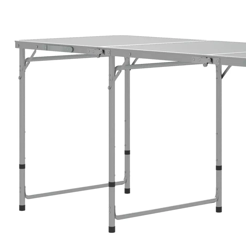 Rootz Picnic Set Folding Table with Chairs - Portable Dining Set - Outdoor Furniture - Comfort, Durability, Convenience - 180cm x 60cm x 70cm Table, 32cm x 28cm x 35cm Chairs