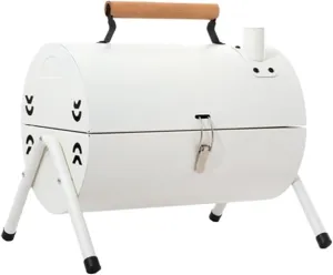 RUVOO BBQ Grill Portable Double Side Charcoal Grill Outdoor Tabletop Barbecue Grill BBQ Grill for Cooking(White)