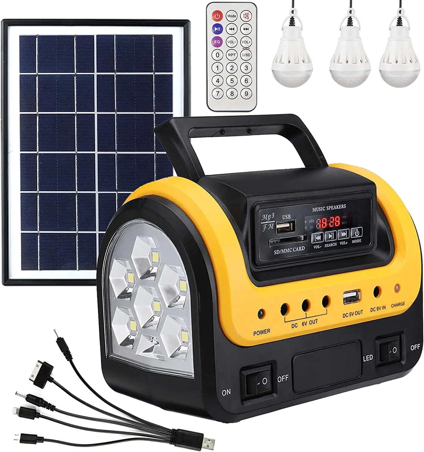 Rynx | Portable solar generator with flashlight for home use camping emergency