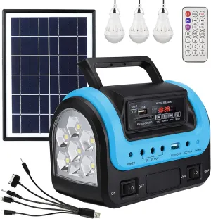 Rynx | Portable solar generator with flashlight for home use camping emergency