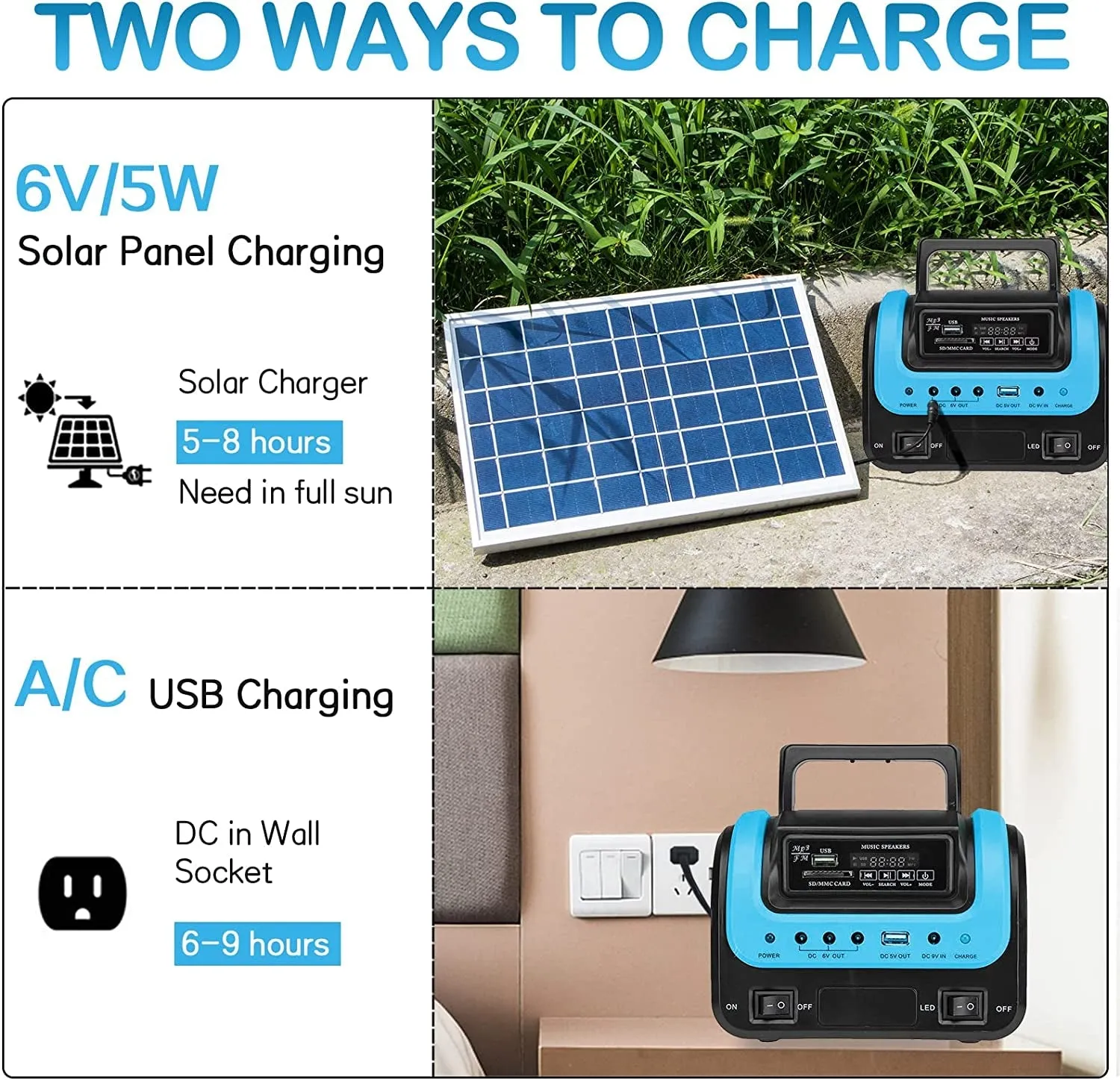 Rynx | Portable solar generator with flashlight for home use camping emergency