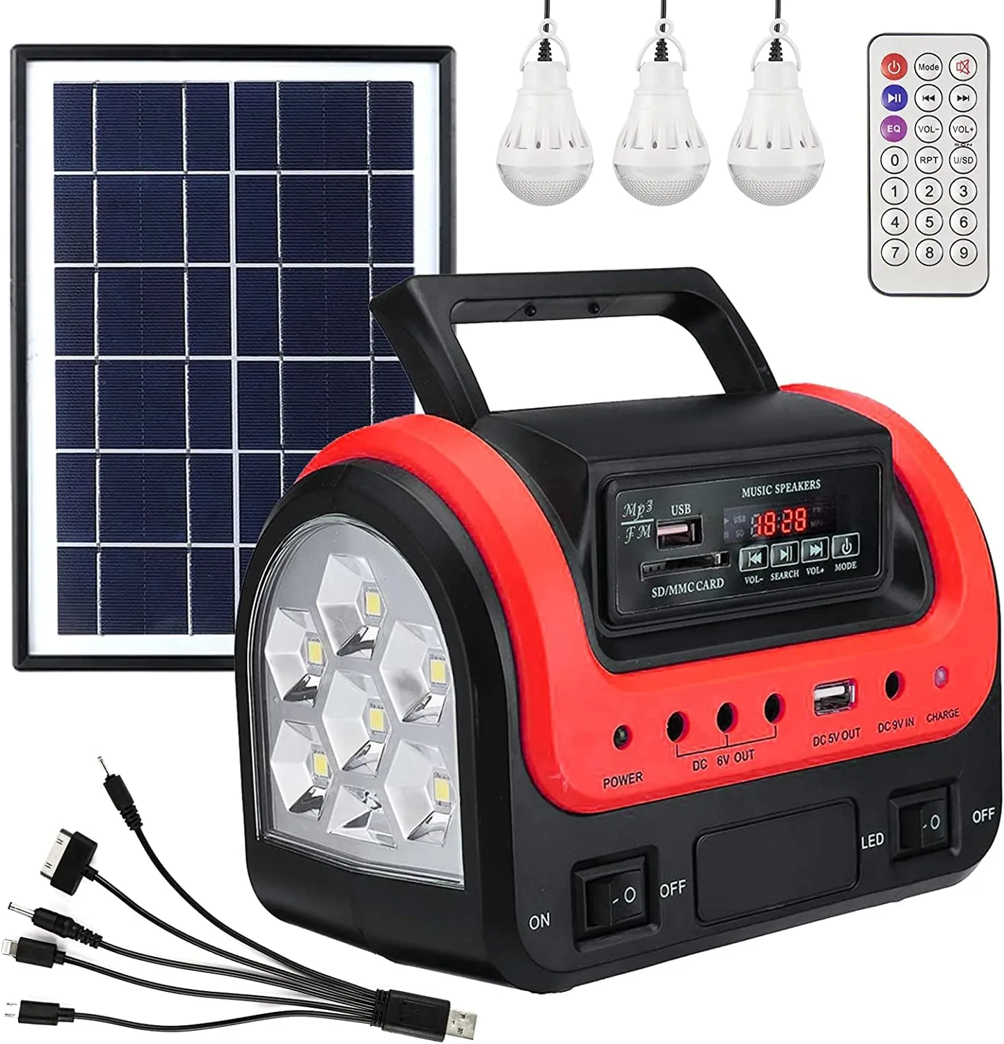 Rynx | Portable solar generator with flashlight for home use camping emergency