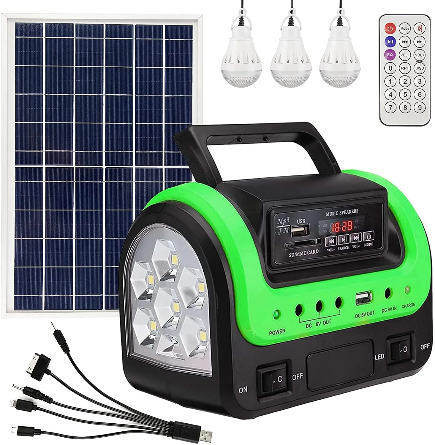 Rynx | Portable solar generator with flashlight for home use camping emergency