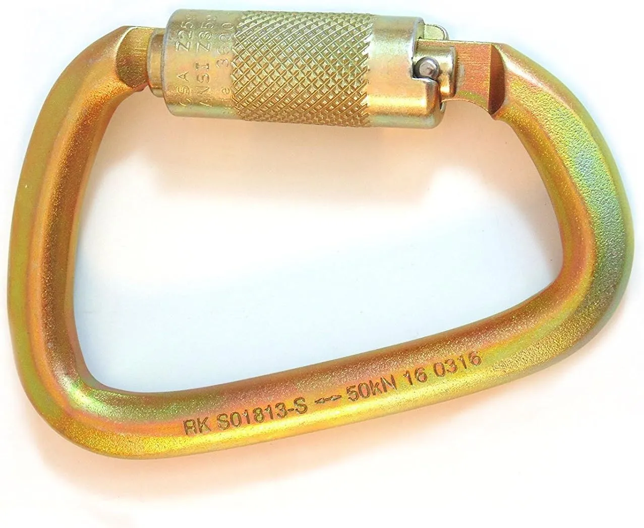 S01813-S(20) Steel Carabiner 50kn (11,200 lb) Rated, Twist Auto Lock, ANSI Certified (Qty: 20)