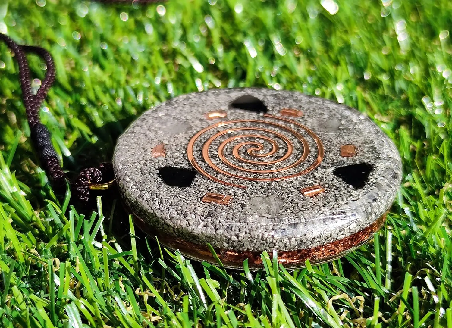 Sacred Geometry Orgone Reversible Pendant Necklace LARGE 2.25 inch 10.7cm (Star of David & Flower of Life)