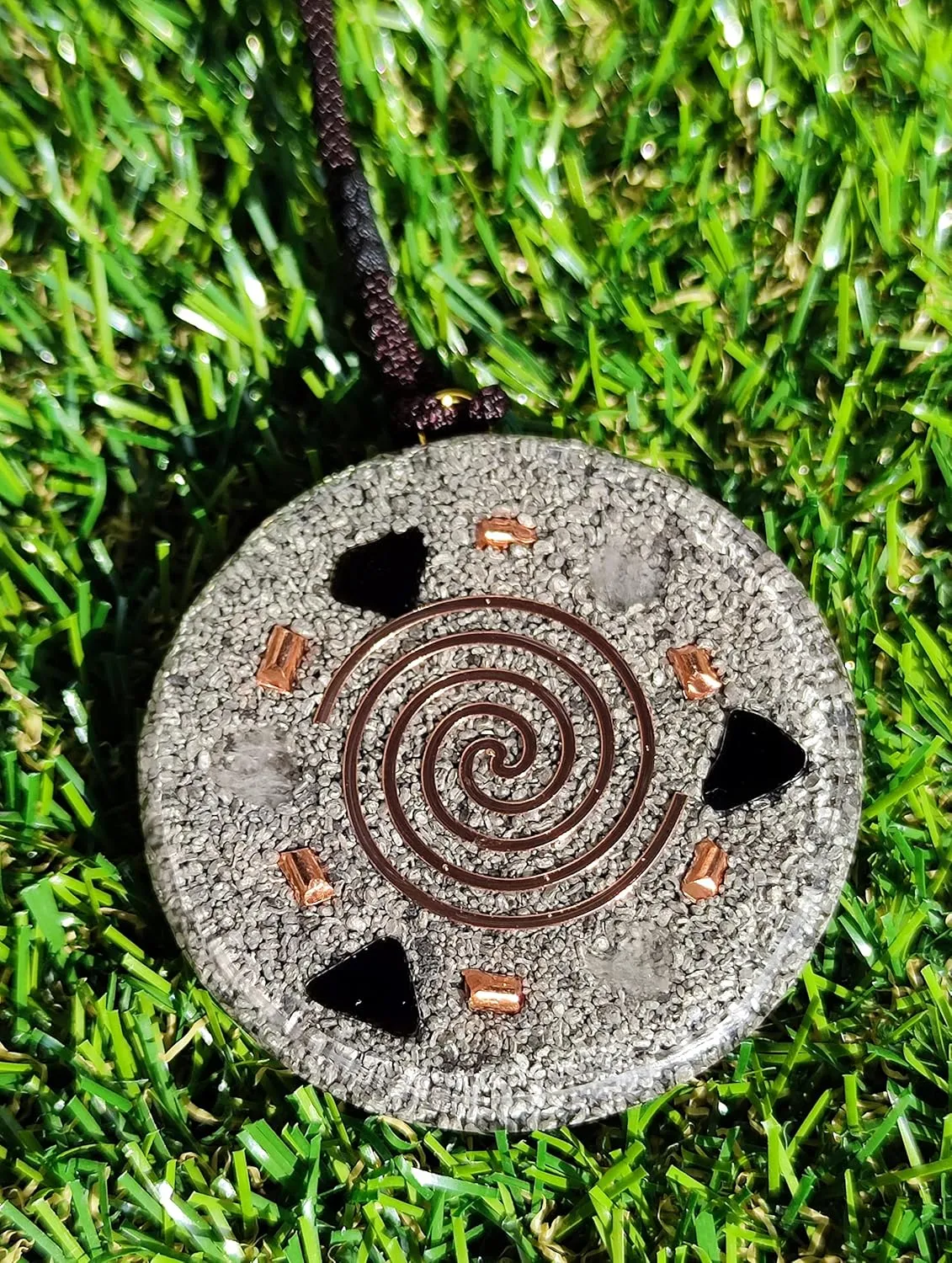 Sacred Geometry Orgone Reversible Pendant Necklace LARGE 2.25 inch 10.7cm (Star of David & Flower of Life)
