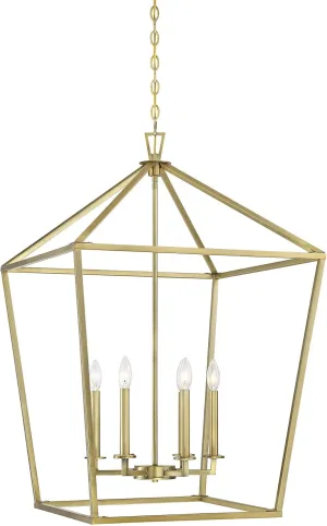 Savoy House 1-322-6-322 Townsend 6-Light Foyer Pendant in a Warm Brass Finish (24" W x 36.5" H)