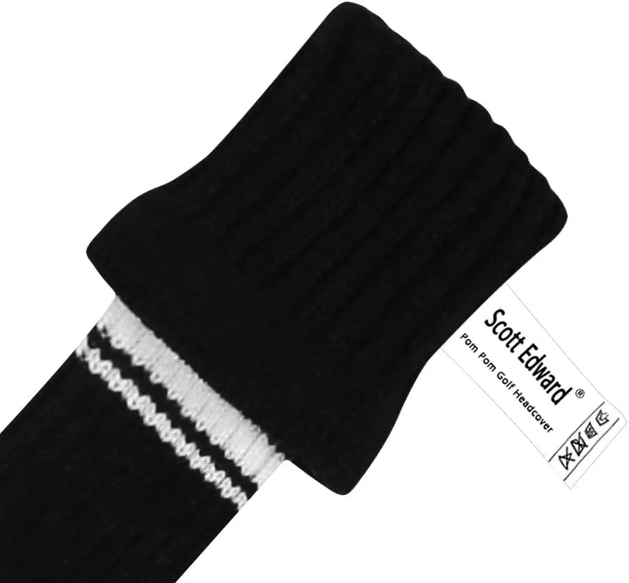 Scott Edward Knit Wood Golf Club Head Covers 4 Pieces Knitted Item Fit Over Well Driver Wood(460cc) Fairway Wood and Hybrid(UT)