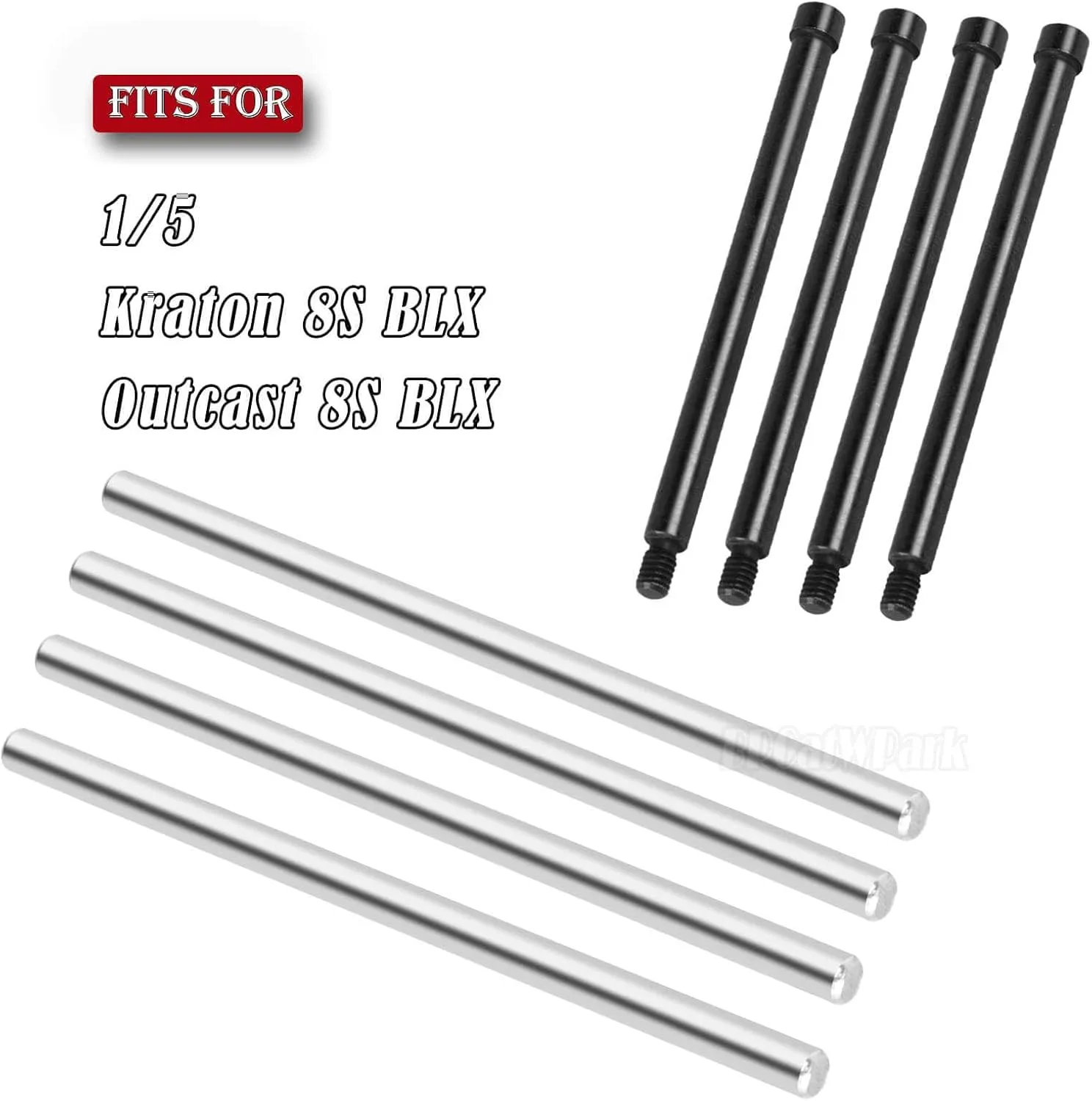 Screw Pins Hinge Pin Upgrades Part for Arrm a 1/5 Kraton 8S BLX Outcast 8S BLX,#45 Steel Suspension Arms Hinge Pins Screw Pins,Black