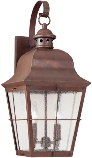 Sea Gull Lighting 8463-44 Chatham Outdoor Wall Lantern Outside Fixture, Two - Light, Weathered Copper