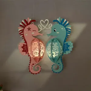 Seahorse Couple - 3D Love Lantern File - Cricut File 1 - LightBoxGoodMan