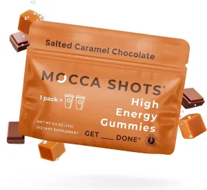 Seattle Gummy Company Caffeine Energy Gummies 12-Pack, Salted Caramel Chocolate Mocca Energy Chews, Nootropic, Vegan, Plant-Based, Gluten Free, 200mg Caffeine