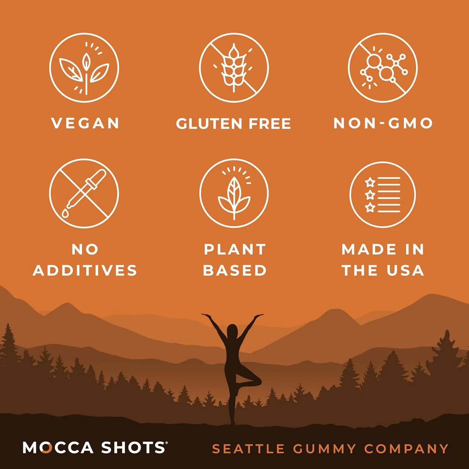 Seattle Gummy Company Caffeine Energy Gummies 12-Pack, Salted Caramel Chocolate Mocca Energy Chews, Nootropic, Vegan, Plant-Based, Gluten Free, 200mg Caffeine