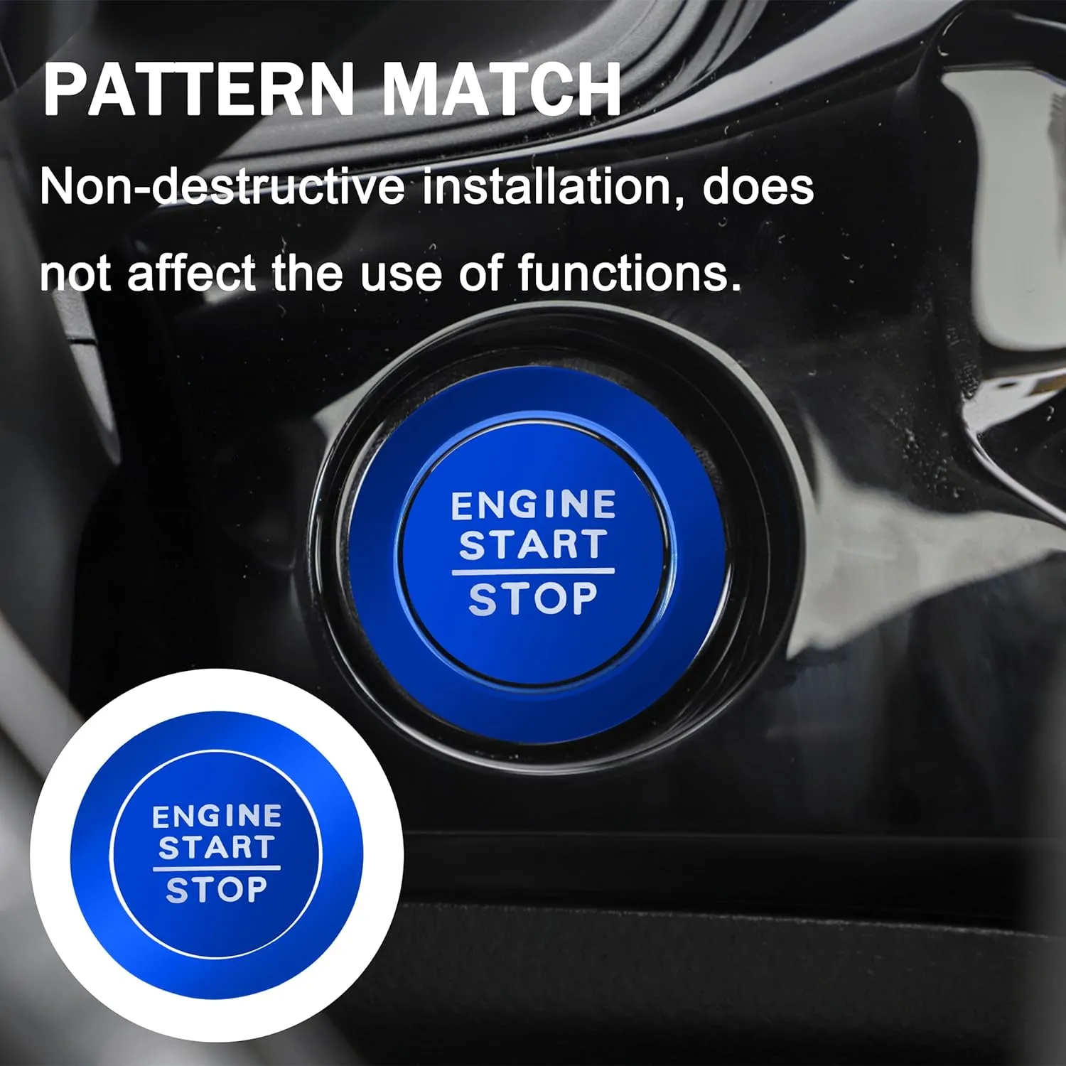 SENSHINE Air Conditioning, Vent Knob Cover for Honda Civic Accessories 2022 2023 2024 2025 for Honda CRV 2023 2024 2025 for Acura Integra 2023 2024 2025 Start/Stop Push Button Ring Trim 10Pcs (Blue)